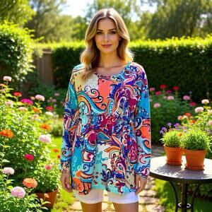 LoveUDear Floral Cottage Core Whimsical Long sleeve Top Lightweight Women L